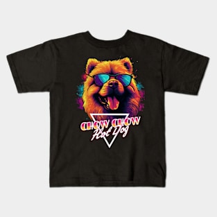 Retro Wave Chow Chow Hot Dog Shirt Kids T-Shirt